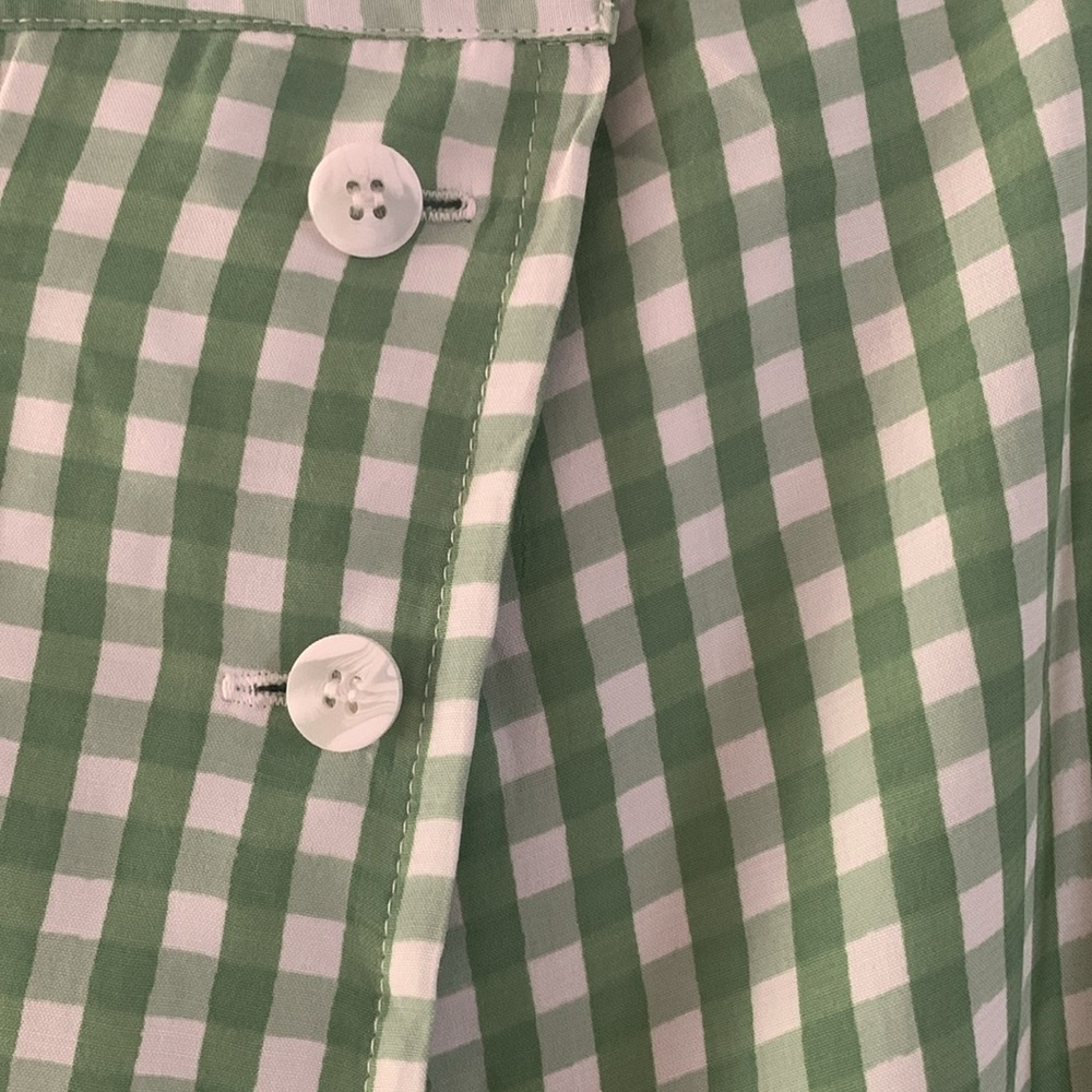 Green Gingham Wrap Skirt - Picture 2 of 5